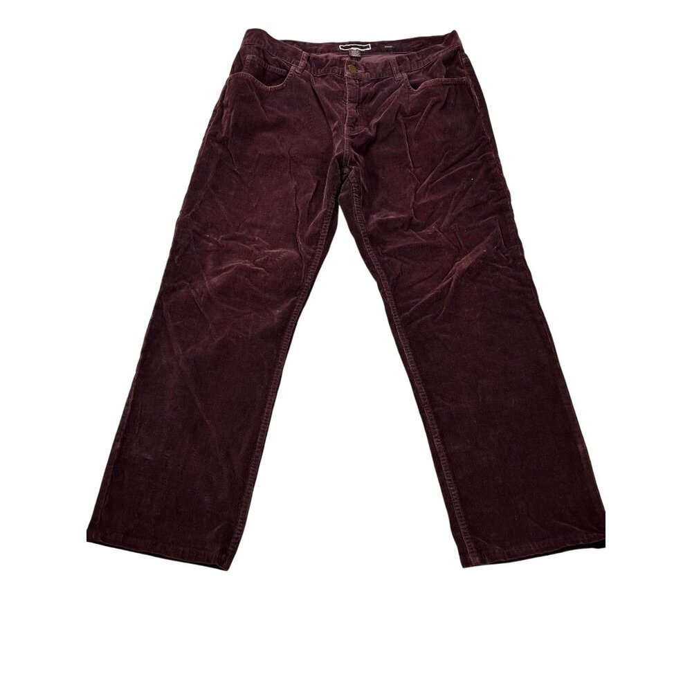 Michael Kors Mens Classic Corduroy Pants Size 36 Burgundy Cotton Blend